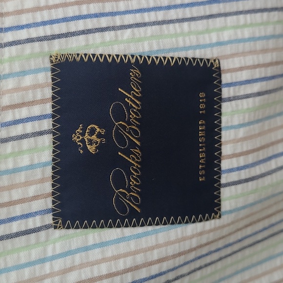 BROOKS BROTHERS White Cream Multicolor Striped Cotton Sz 44 S Mens Sport Coat‎ - Picture 7 of 8